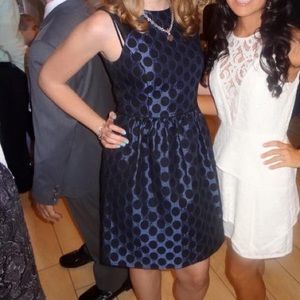 Royal Blue & Black Polka Dot Party Dress